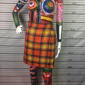 Vintage Orange Grunge Scottish Kilt